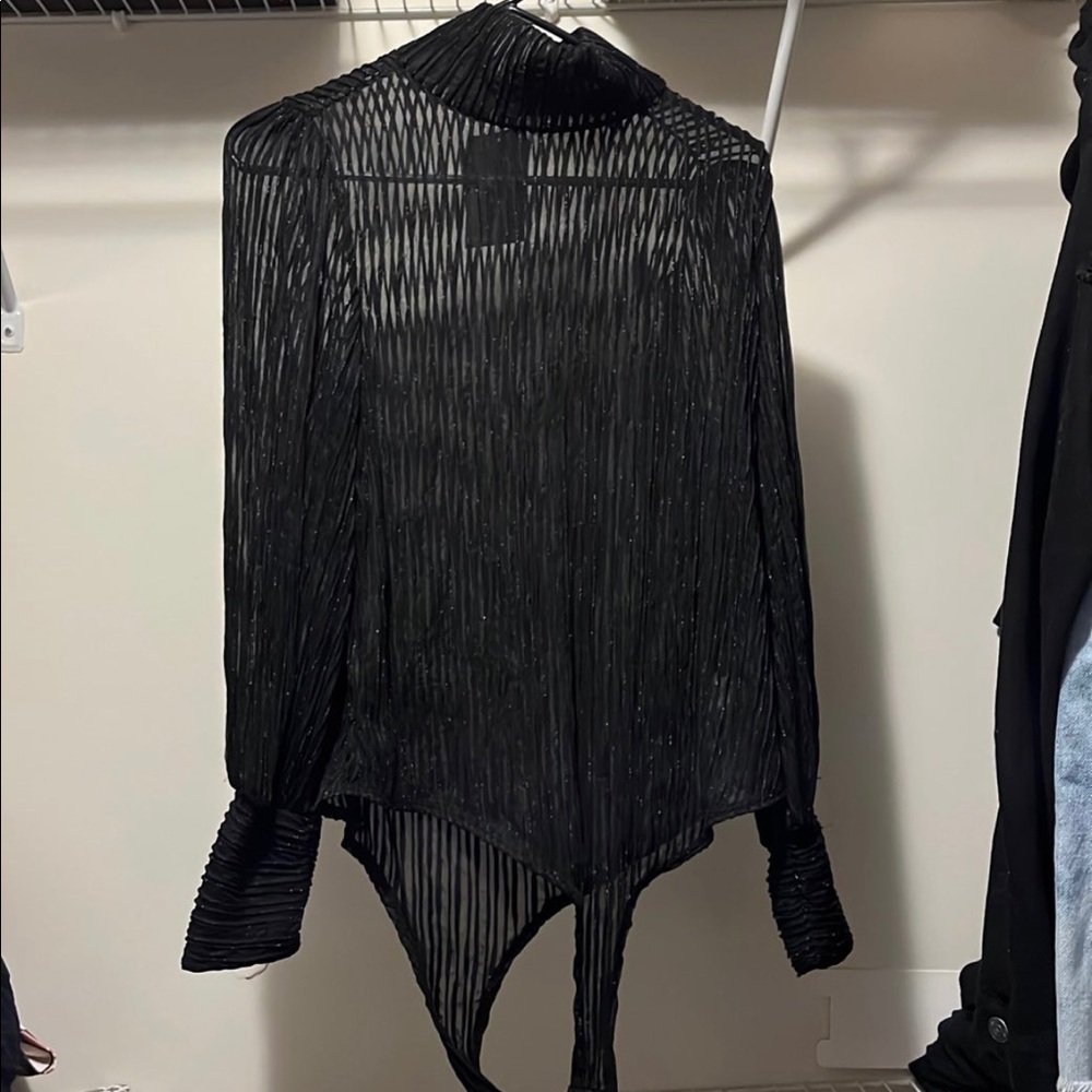 See through bodysuit black
